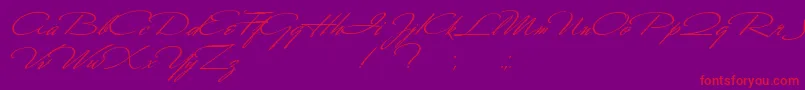 フォントScharnhorst – 紫の背景に赤い文字