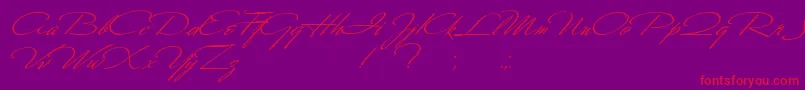 Scharnhorst-Schriftart – Rote Schriften auf violettem Hintergrund