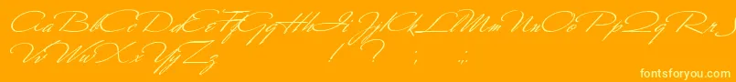 フォントScharnhorst – オレンジの背景に黄色の文字