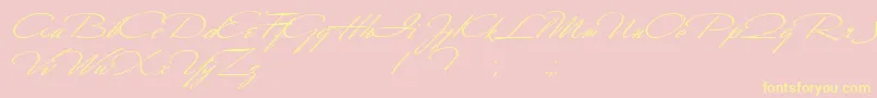 Scharnhorst Font – Yellow Fonts on Pink Background