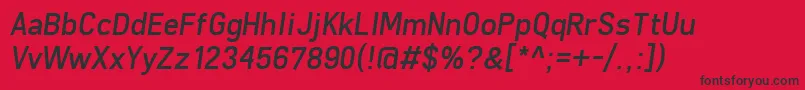 FreeroadItalic Font – Black Fonts on Red Background