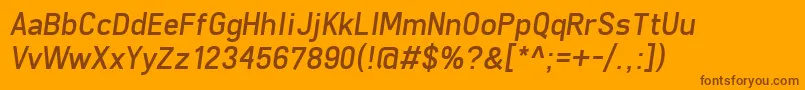 FreeroadItalic Font – Brown Fonts on Orange Background