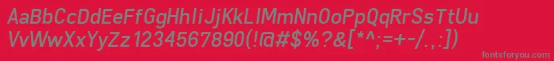 FreeroadItalic Font – Gray Fonts on Red Background