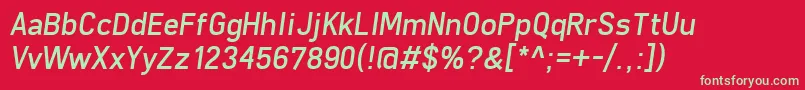 FreeroadItalic Font – Green Fonts on Red Background