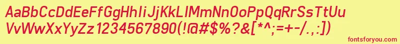 FreeroadItalic Font – Red Fonts on Yellow Background