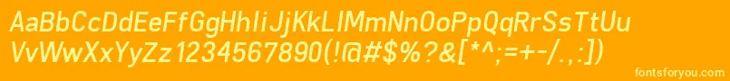 Police FreeroadItalic – polices jaunes sur fond orange
