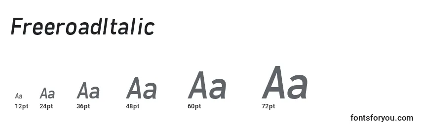Größen der Schriftart FreeroadItalic
