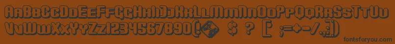 MonsterShadow-Schriftart – Schwarze Schriften auf braunem Hintergrund