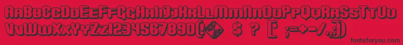 MonsterShadow Font – Black Fonts on Red Background