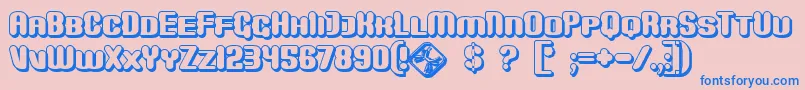Fonte MonsterShadow – fontes azuis em um fundo rosa