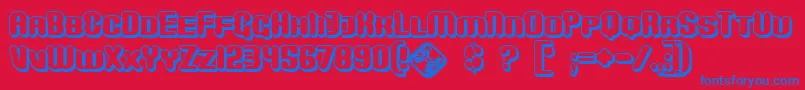 MonsterShadow Font – Blue Fonts on Red Background
