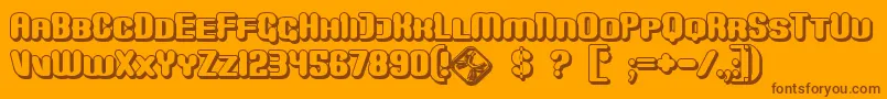 MonsterShadow Font – Brown Fonts on Orange Background