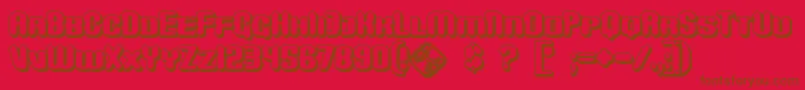MonsterShadow Font – Brown Fonts on Red Background