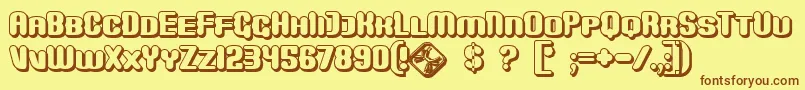 MonsterShadow-fontti – ruskeat fontit keltaisella taustalla