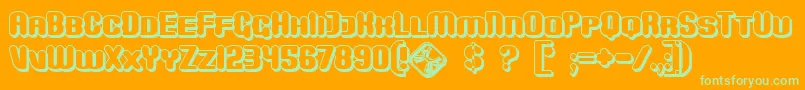 Czcionka MonsterShadow – zielone czcionki na pomarańczowym tle