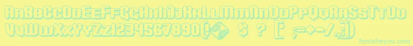 MonsterShadow Font – Green Fonts on Yellow Background