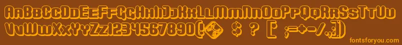 MonsterShadow Font – Orange Fonts on Brown Background