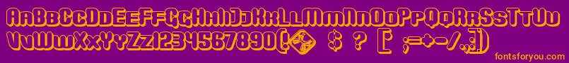 MonsterShadow-Schriftart – Orangefarbene Schriften auf violettem Hintergrund