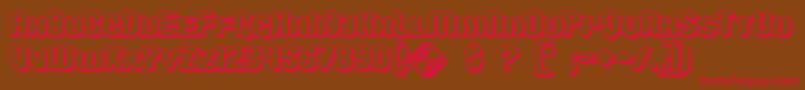 MonsterShadow-Schriftart – Rote Schriften auf braunem Hintergrund