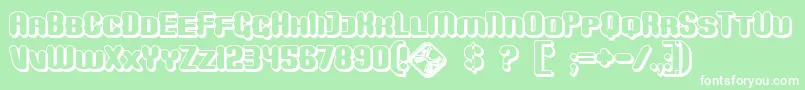 Fonte MonsterShadow – fontes brancas em um fundo verde
