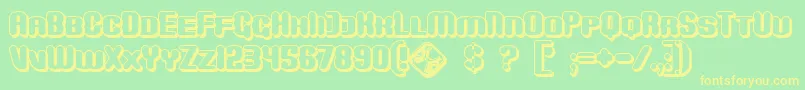 Шрифт MonsterShadow – жёлтые шрифты на зелёном фоне