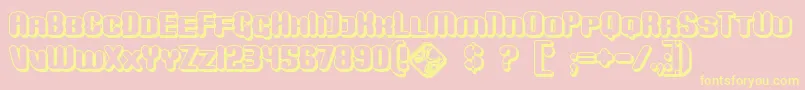 MonsterShadow-Schriftart – Gelbe Schriften auf rosa Hintergrund