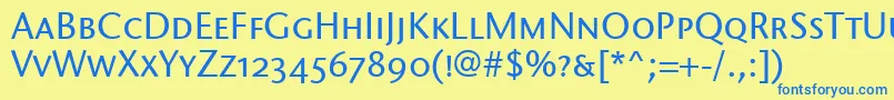 StoneSansScItcTtMedium Font – Blue Fonts on Yellow Background