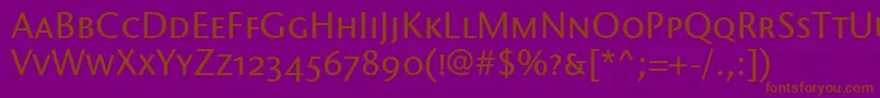 StoneSansScItcTtMedium Font – Brown Fonts on Purple Background