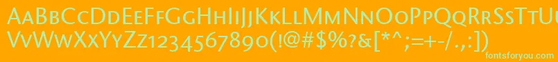 StoneSansScItcTtMedium Font – Green Fonts on Orange Background