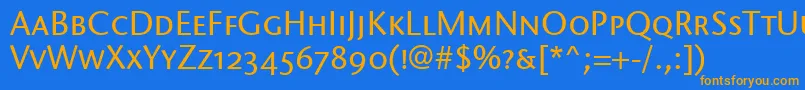 StoneSansScItcTtMedium Font – Orange Fonts on Blue Background