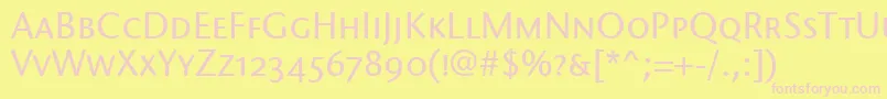 StoneSansScItcTtMedium Font – Pink Fonts on Yellow Background