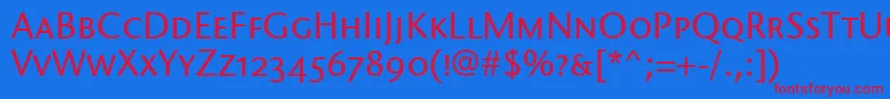 StoneSansScItcTtMedium Font – Red Fonts on Blue Background