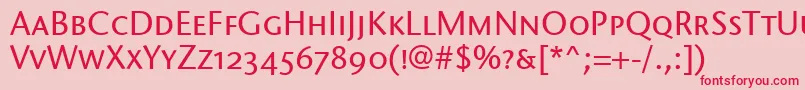 StoneSansScItcTtMedium Font – Red Fonts on Pink Background