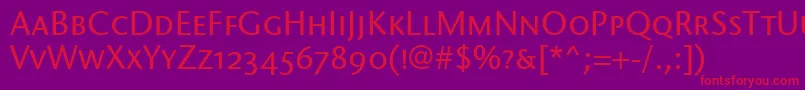 StoneSansScItcTtMedium Font – Red Fonts on Purple Background