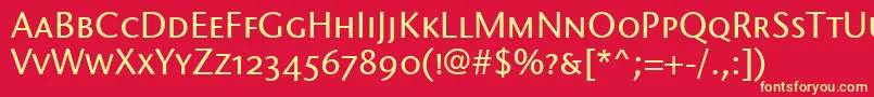 StoneSansScItcTtMedium Font – Yellow Fonts on Red Background