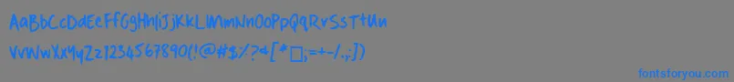 Fonte Danshandwriting – fontes azuis em um fundo cinza