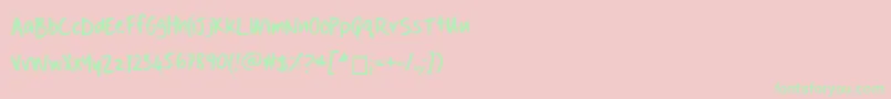 Danshandwriting Font – Green Fonts on Pink Background