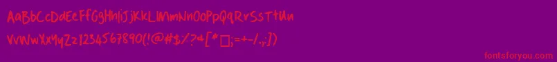 Danshandwriting Font – Red Fonts on Purple Background