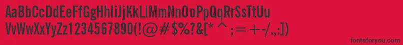 NewsGothicBoldExtraCondensedBt Font – Black Fonts on Red Background