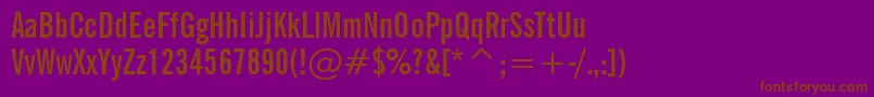 NewsGothicBoldExtraCondensedBt Font – Brown Fonts on Purple Background