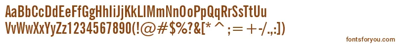 NewsGothicBoldExtraCondensedBt Font – Brown Fonts on White Background