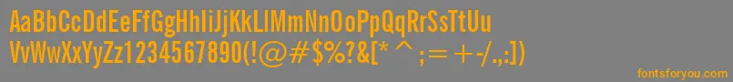 NewsGothicBoldExtraCondensedBt Font – Orange Fonts on Gray Background