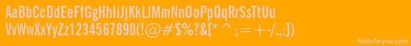 NewsGothicBoldExtraCondensedBt-Schriftart – Rosa Schriften auf orangefarbenem Hintergrund
