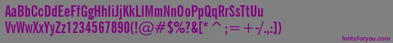 NewsGothicBoldExtraCondensedBt Font – Purple Fonts on Gray Background