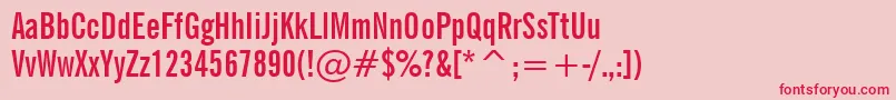 NewsGothicBoldExtraCondensedBt Font – Red Fonts on Pink Background