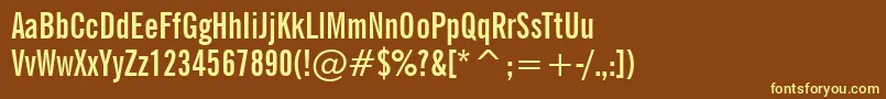 NewsGothicBoldExtraCondensedBt Font – Yellow Fonts on Brown Background