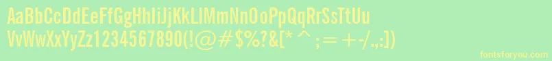 NewsGothicBoldExtraCondensedBt Font – Yellow Fonts on Green Background