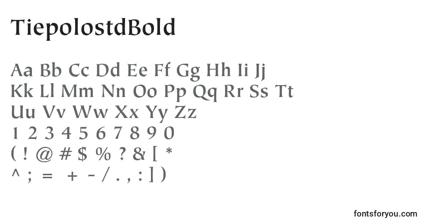 A fonte TiepolostdBold – alfabeto, números, caracteres especiais