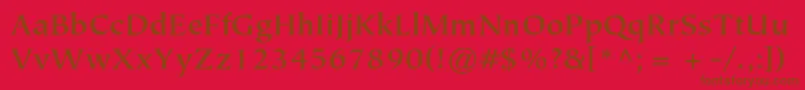 Police TiepolostdBold – polices brunes sur fond rouge