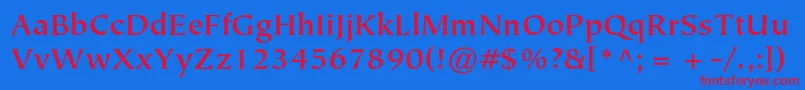 TiepolostdBold Font – Red Fonts on Blue Background